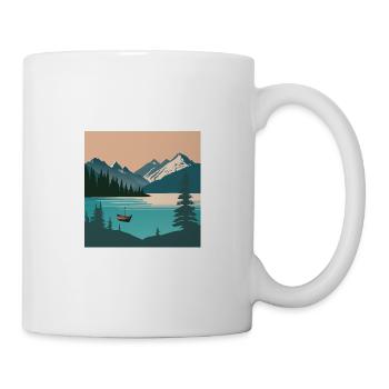 Natur Landschaft mit Bergen und See - Tasse - Weiß - Rechts