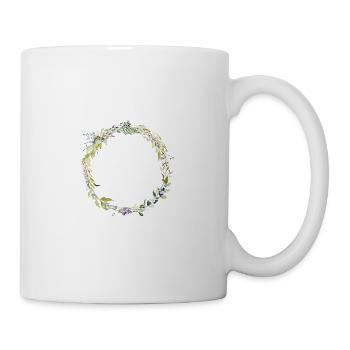 Eukalyptus-Kranz, minimal, personalisierbar - Tasse - Weiß - Rechts