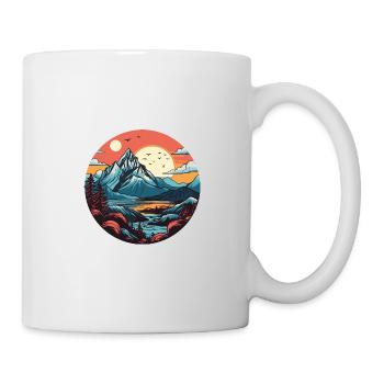 Mountains, Landscape, Circle - Mug - white - Right