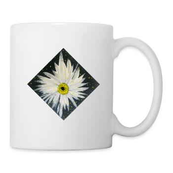 Edelweiss-Schwarz- weißes Design - Tasse - Weiß - Rechts