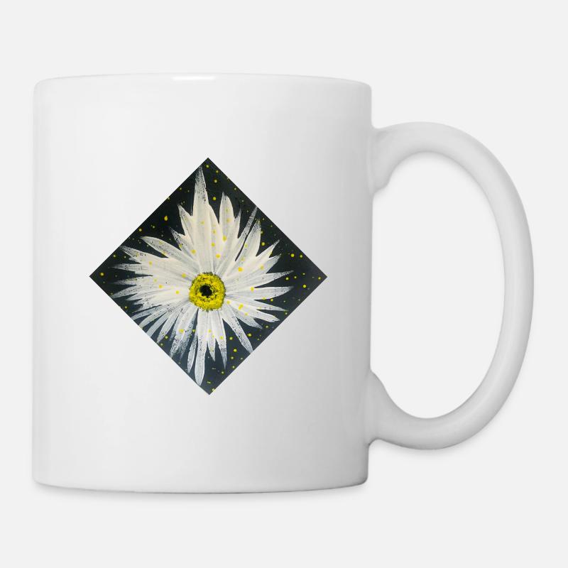 Edelweiss-Schwarz- weißes Design - Tasse - Weiß