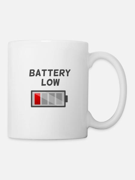 Battery low - Mug blanc - blanc