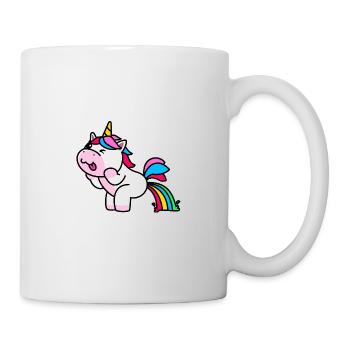 Einhorn Regenbogen Lustig - Tasse - Weiß - Rechts