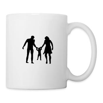 Silhouette Papa Mama - Tasse - Weiß - Rechts