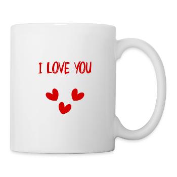 I LOVE YOU. LOVE. SAINT VALENTIN. EVJF. JE T'AIME. - Mug blanc - blanc - Droite