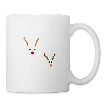 Rentier Winter Rudolf süß Tiere Liebe - Tasse - Weiß - Rechts