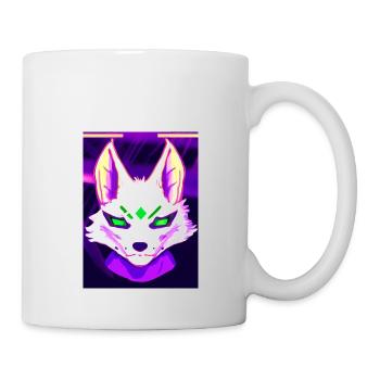Kitsun Vaporwave Japanese Kami Vaporwave Kitsune - Mug - white - Right