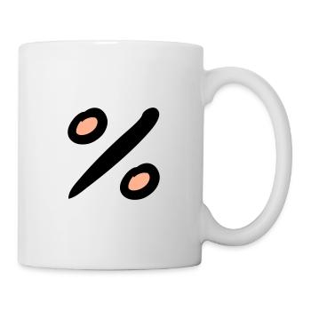 Prozent Symbol. % Zeichen. Handgezeichnet. - Tasse - Weiß - Rechts