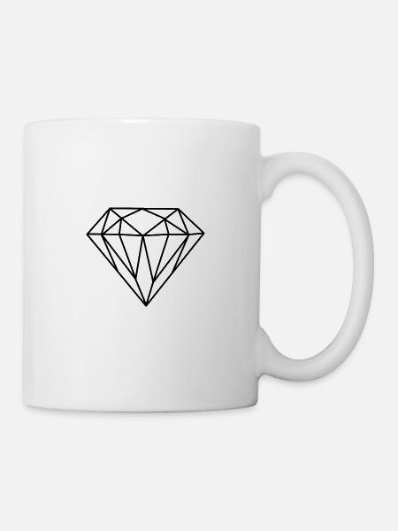 Diamant Funkel Edel - Tasse - Weiß