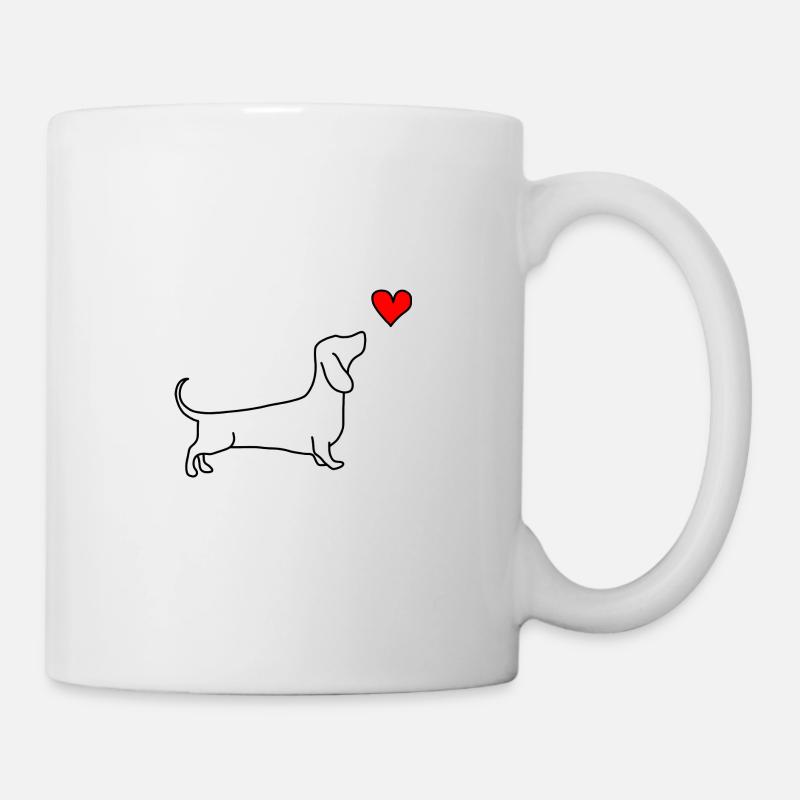 Teckel chien amour coeur - Mug blanc - blanc