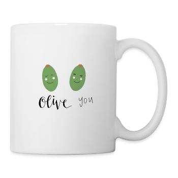Oliven Handlettering Spruch - Tasse - Weiß - Rechts