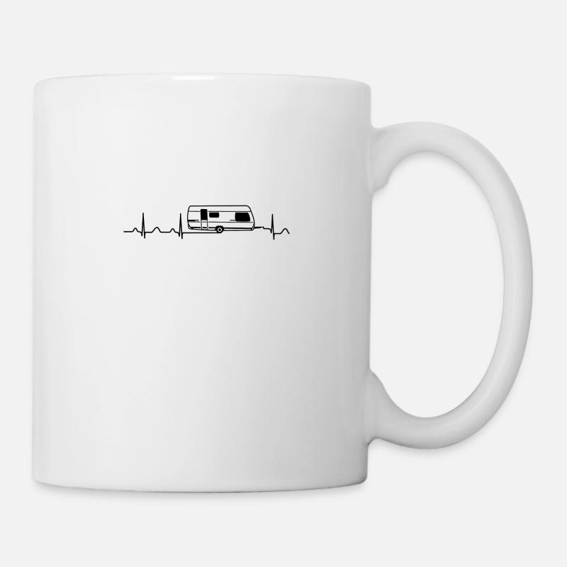 Heartbeat Camper Caravan black - Mug - white