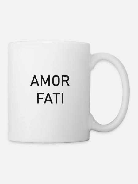 Amor Fati - Liebe dein Schicksal - Nietzsche - Tasse - Weiß