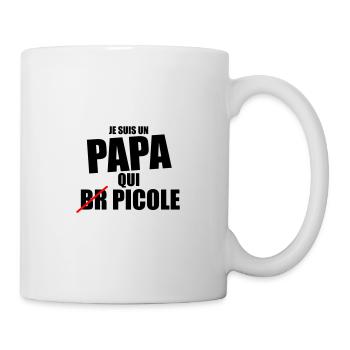 je suis papa qui picole - cadeau papa anniversaire - Mug blanc - blanc - Droite