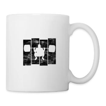 Bodybuilder bodybuilding gym fitness retro - Mug - white - Right
