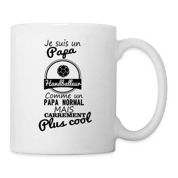 papa handball - Mug blanc - blanc - Droite