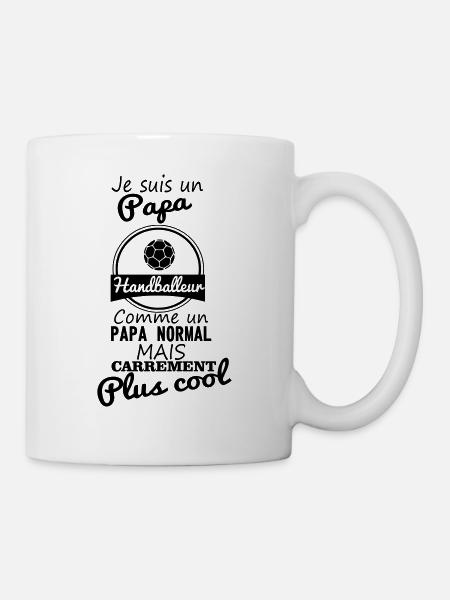 papa handball - Mug blanc - blanc