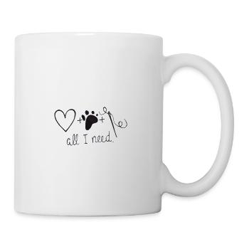 Tout ce dont j'ai besoin LOVE DOG / CAT SEWING idée cadeau de couture - Mug blanc - blanc - Droite