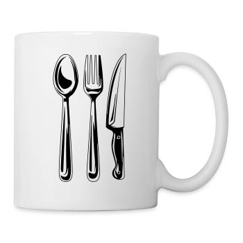besteck symbol - Tasse - Weiß - Rechts