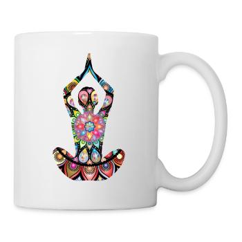 Méditation Yoga Yogi Yogini Mandala Idée Cadeau - Mug blanc - blanc - Droite