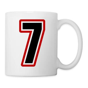 7 nombre symbole - Mug blanc - blanc - Droite