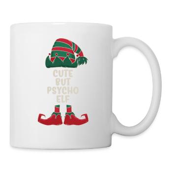 mignon mais psycho elfe partenaire cadeau de Noël - Mug blanc - blanc - Droite