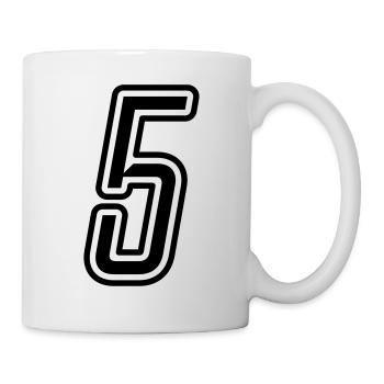 5 Numéro de numéro - Mug blanc - blanc - Droite