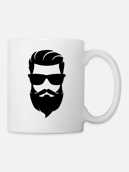 Gesicht bart symbol - Tasse - Weiß