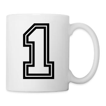 1 Zahl symbol - Tasse - Weiß - Rechts