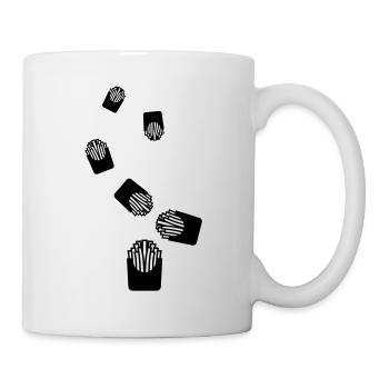 Pommes fast food symbol - Tasse - Weiß - Rechts