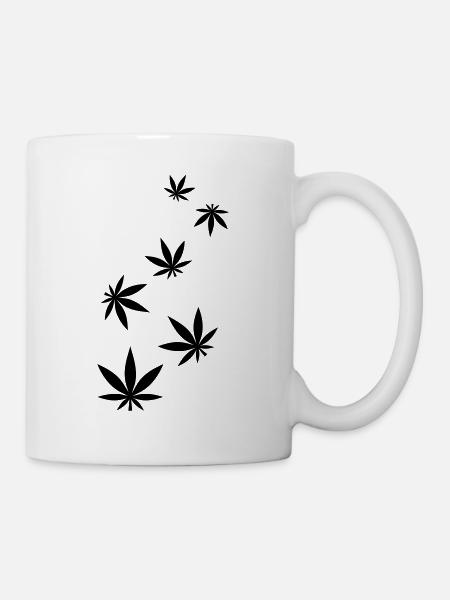 Hanf Blatt Icon - Tasse - Weiß