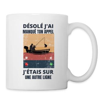j'étais sur une autre ligne - Mug blanc - blanc - Droite