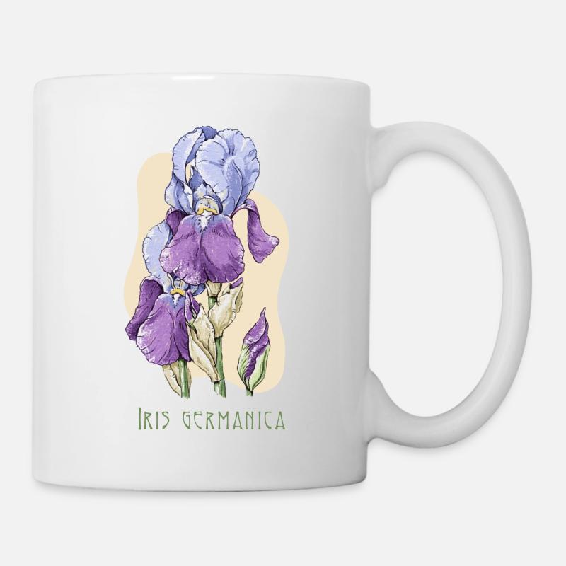 Dessin botanique de l’iris - Mug blanc - blanc