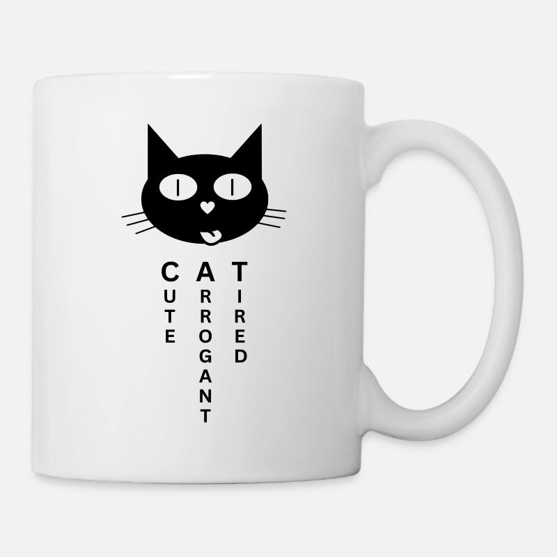 CAT - Mignon Arrogant Fatigué - Mug blanc - blanc