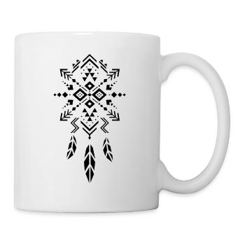 Attrape-rêves Tribal Amérindien Spirituel Noir - Mug blanc - blanc - Droite