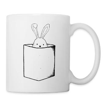 Poche poitrine avec lapin - Mug blanc - blanc - Droite
