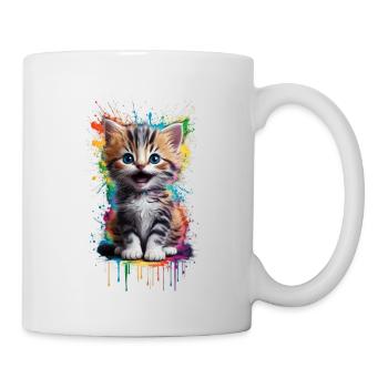 Graffiti de chat - Mug blanc - blanc - Droite