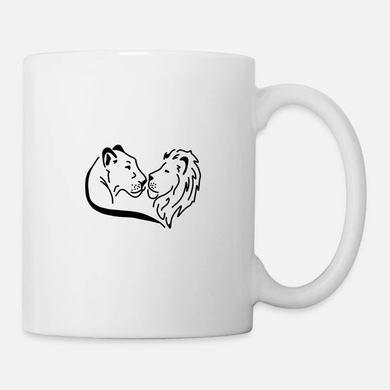 Lion lionne sauvage - Mug blanc - blanc