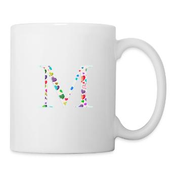Modèle de cœur Monogram M personnalisable - Mug blanc - blanc - Droite