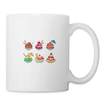 Retro vintage grunge style ice cream cup - Mug - white - Right