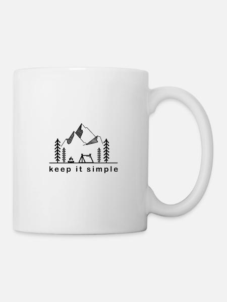Wild camping in the mountains and forest - Mug - white