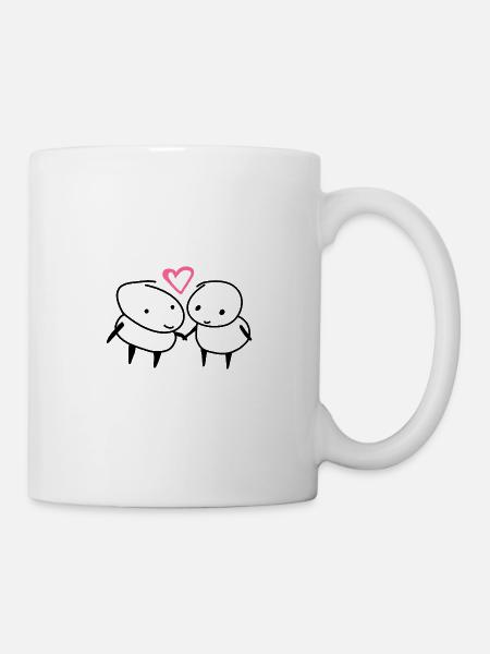 Paare Liebe Herz - Tasse - Weiß