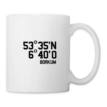 Borkum Koordinaten Nordsee Urlaub Idee - Tasse - Weiß - Rechts