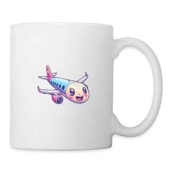 Niedliches Flugzeug - Tasse - Weiß - Rechts
