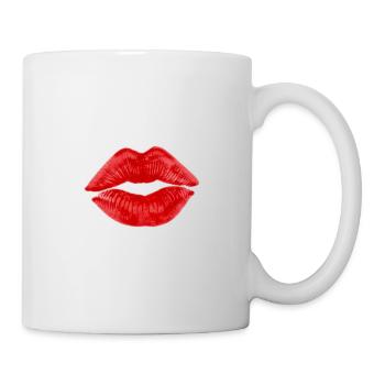 Kissing Lips Lipstick Cadeau Couples - Mug blanc - blanc - Droite