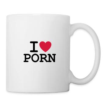 Je aime porno - Mug blanc - blanc - Droite