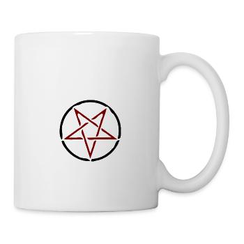 Pentagramme en rouge/noir - Idée cadeau - Mug blanc - blanc - Droite