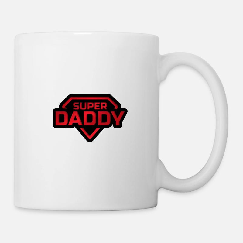 Super Papa Abzeichen - Tasse - Weiß