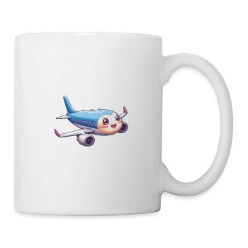 Niedliches Flugzeug - Tasse - Weiß - Rechts