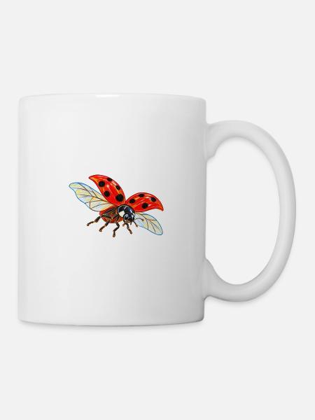 Fliegende Marienkäfer - Tasse - Weiß